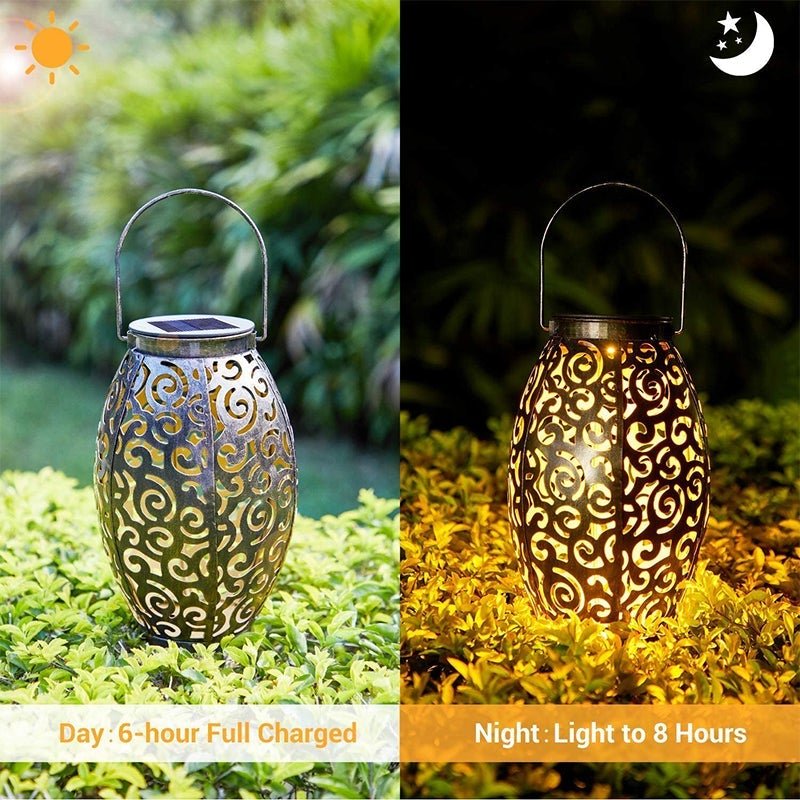 Solar-Powered Bronze Antique LED Solar Lantern Lights