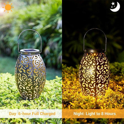 Solar-Powered Bronze Antique LED Solar Lantern Lights