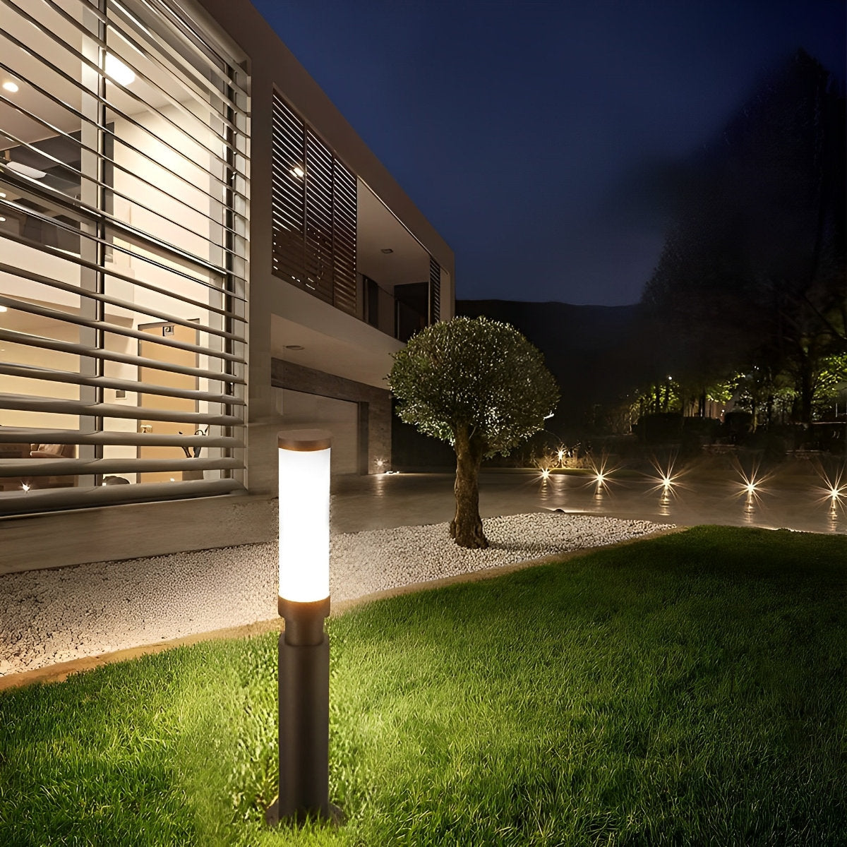 Waterproof Modern Cylinder Long Barrel Column Post Lights Pillar Lights