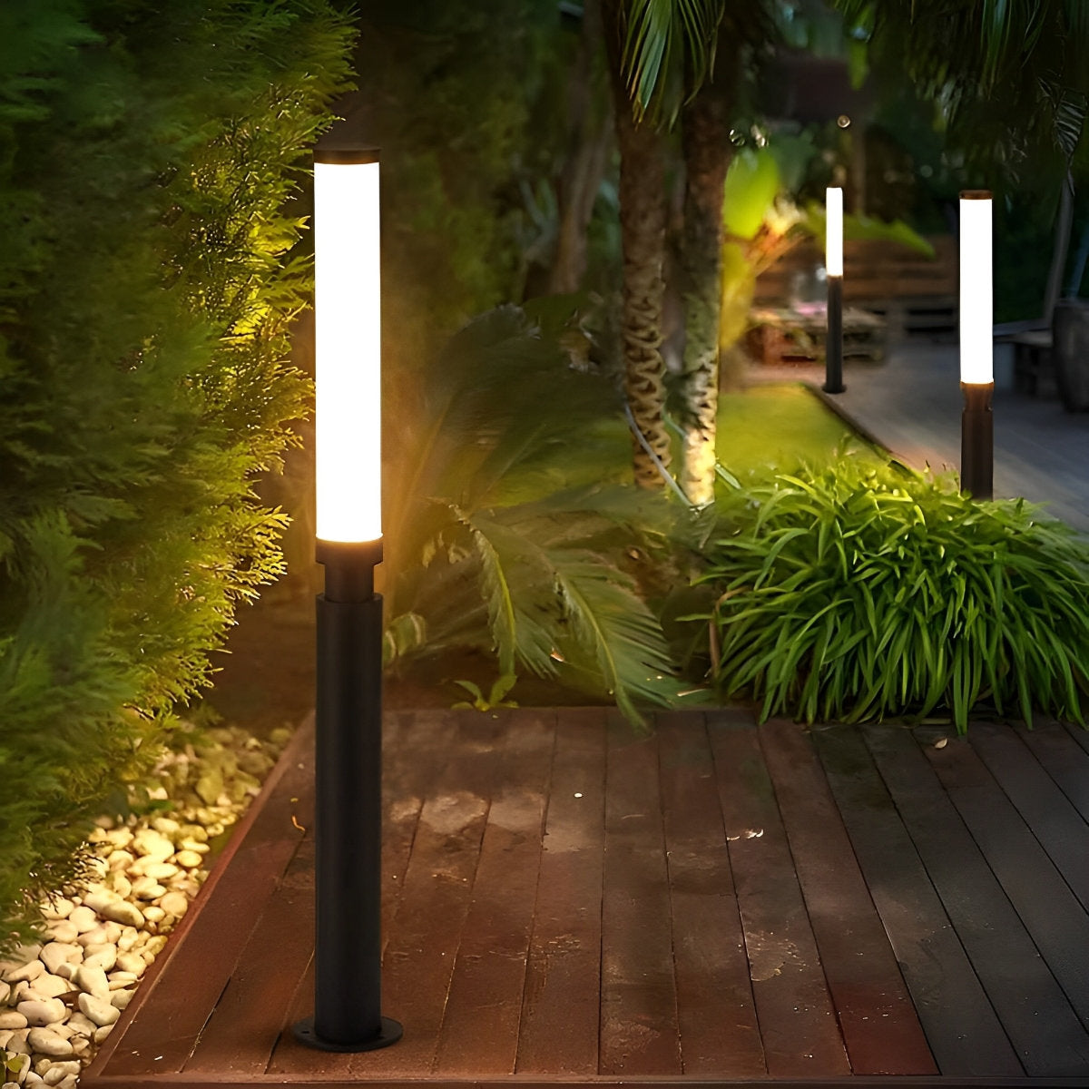 Waterproof Modern Cylinder Long Barrel Column Post Lights Pillar Lights