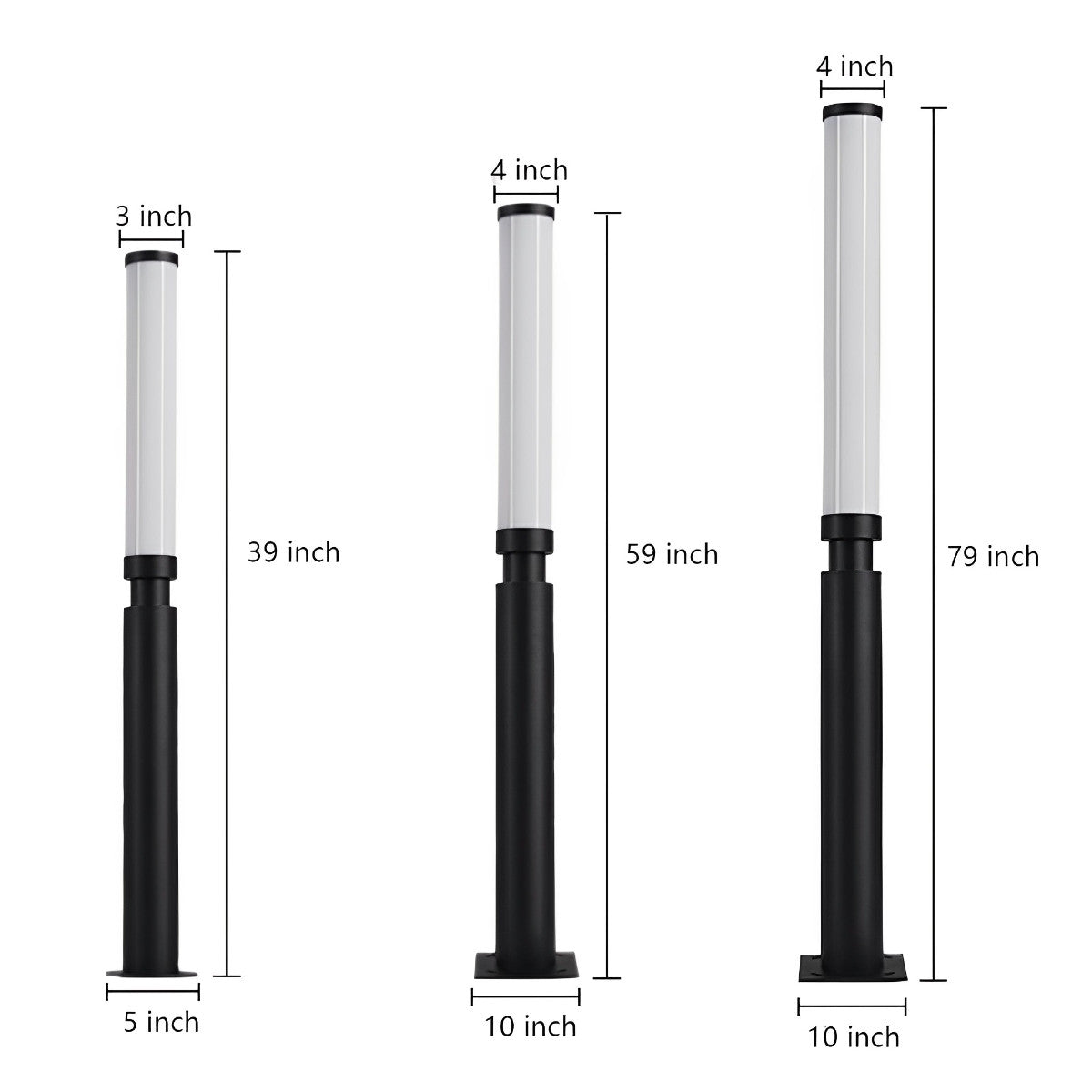 Waterproof Modern Cylinder Long Barrel Column Post Lights Pillar Lights