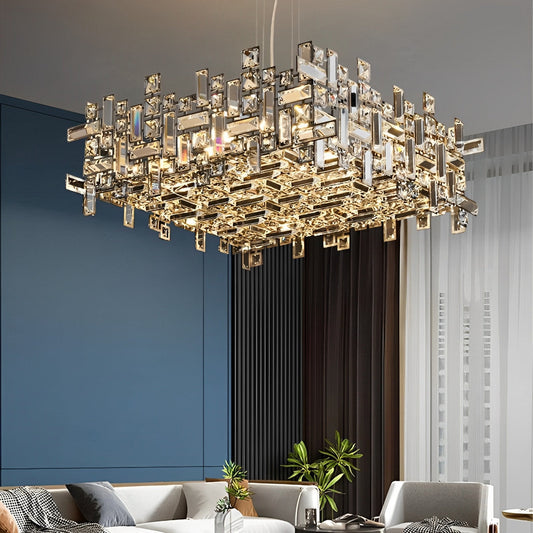 Modern Luxury Geometric Shining Crystal Chandelier Lighting