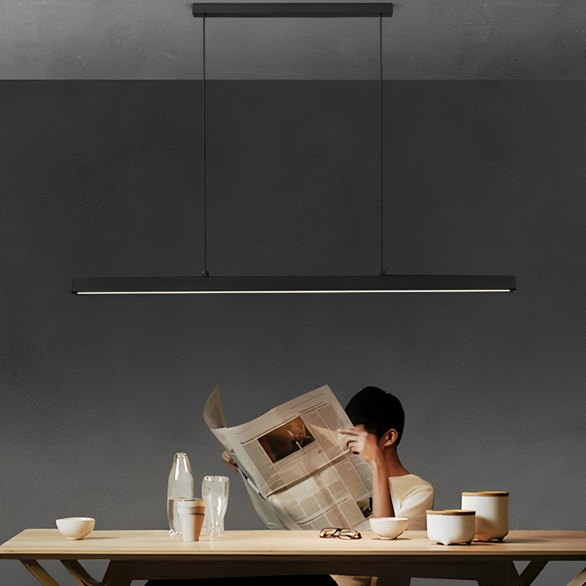 Modern Minimalist Pendant Light LED Long Light Bar