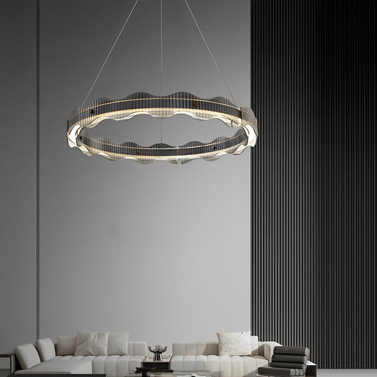 Modern Minimalist Water Wave Round Pendant Light