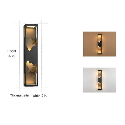 Waterproof Solar Mountain Scenery Led Wall Sconce Garden Wall Light