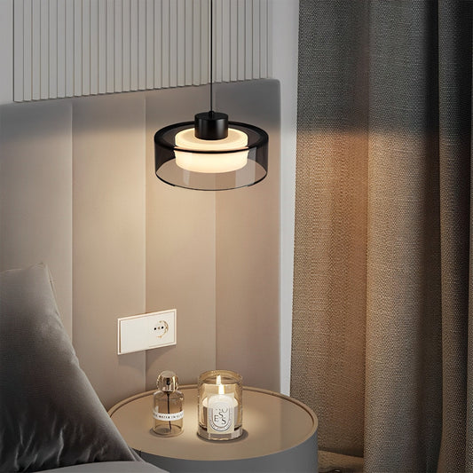 Modern Minimalist Chandelier Glass Brass Bedside Lighting