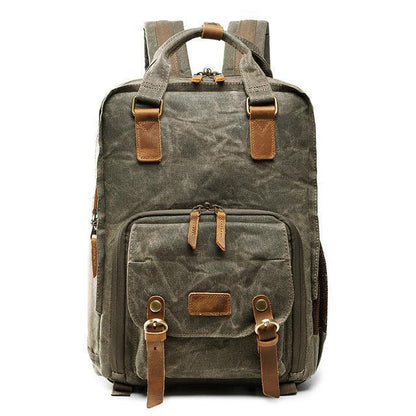 Waterproof Waxed Canvas Camera Backpack