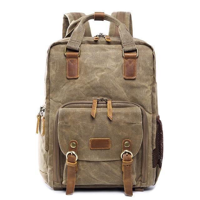 Waterproof Waxed Canvas Camera Backpack