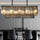 Rectangular Crystal LED 3-Step Dimming Smoke Gray Modern Chandelier