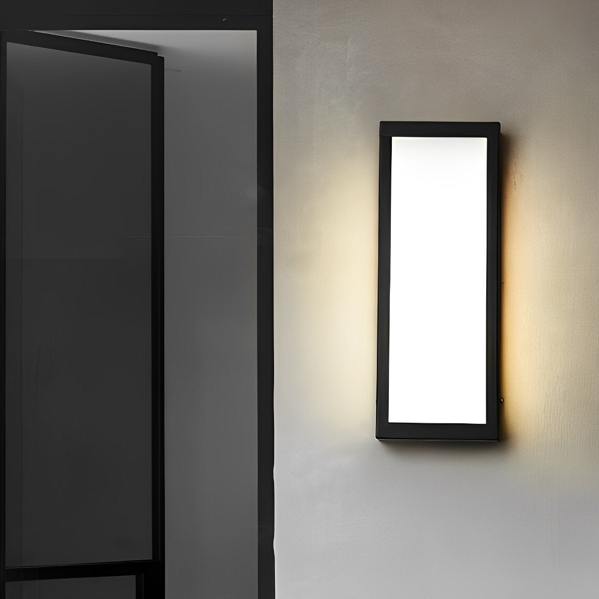 Rectangular LED Waterproof Black Modern Outdoor Exterior Light Wall Sconce