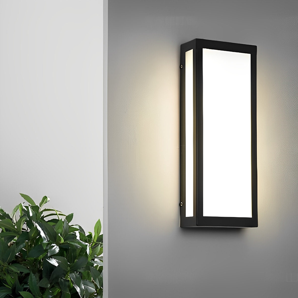 Rectangular LED Waterproof Black Modern Outdoor Exterior Light Wall Sconce