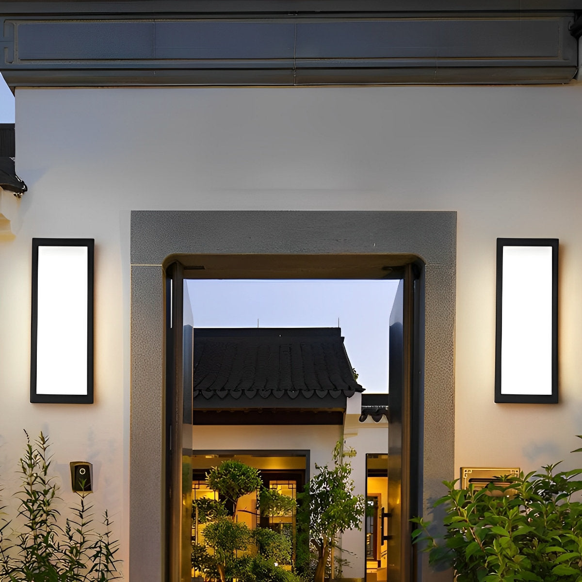 Rectangular LED Waterproof Black Modern Outdoor Exterior Light Wall Sconce