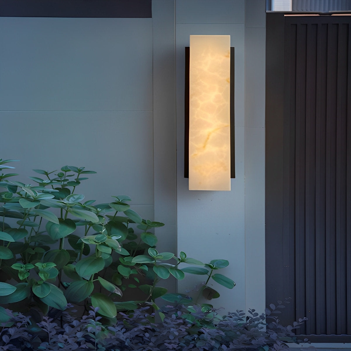 Rectangular Metal LED Light Waterproof Black Modern Outdoor Wall Lights