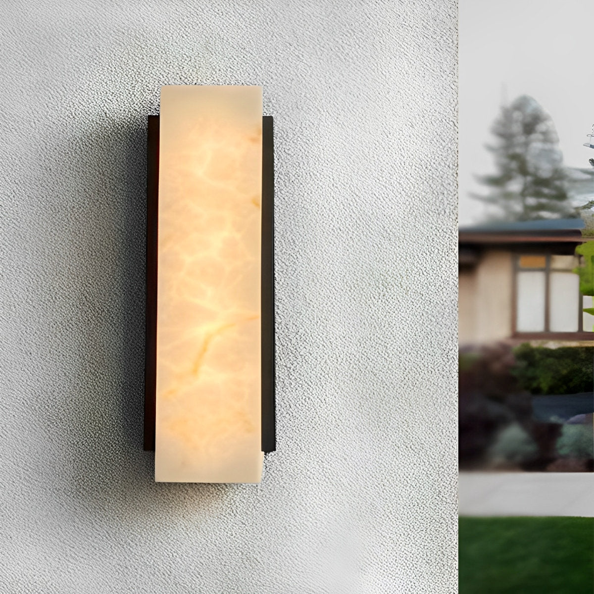 Rectangular Metal LED Light Waterproof Black Modern Outdoor Wall Lights