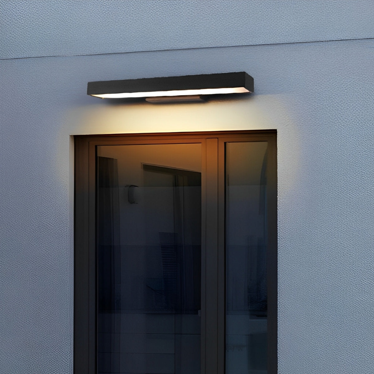 Rectangular Minimalist Waterproof Motion Sensor Black Modern Wall Sconce