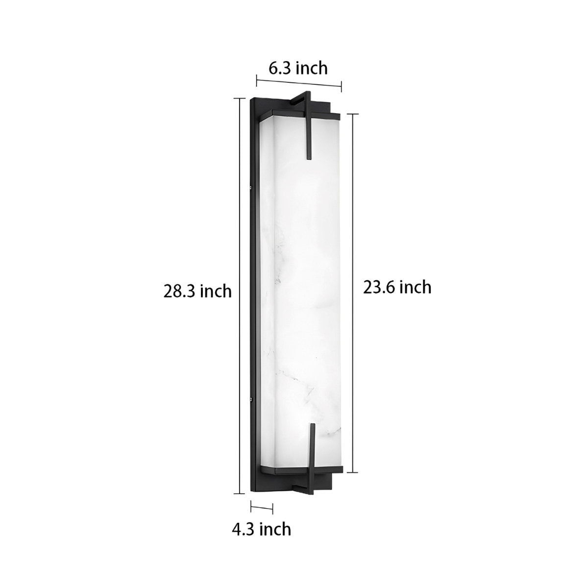 Rectangular Resin  Waterproof LED Black Modern Outdoor Sconce Wall Lamp