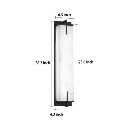 Rectangular Resin  Waterproof LED Black Modern Outdoor Sconce Wall Lamp