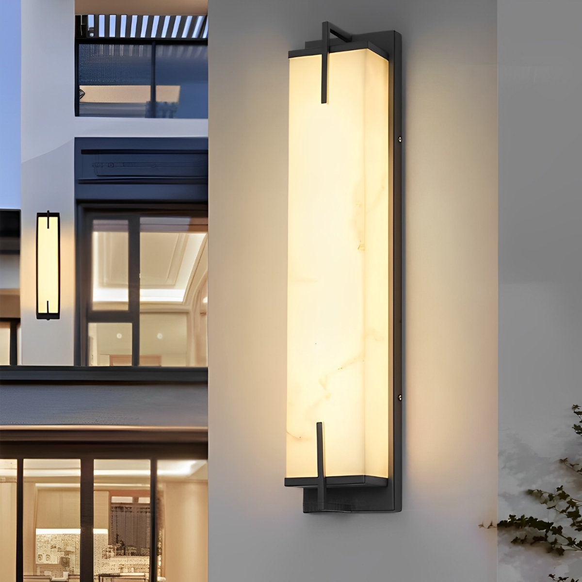 Rectangular Resin  Waterproof LED Black Modern Outdoor Sconce Wall Lamp