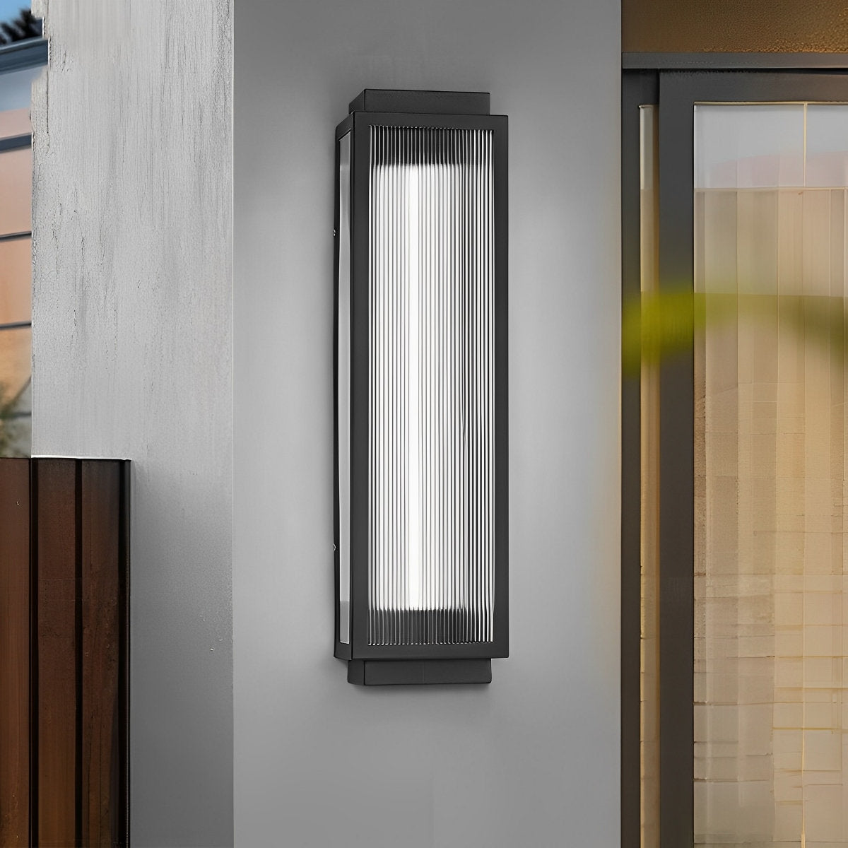 Rectangular Strip Waterproof LED Black Modern Wall Lights