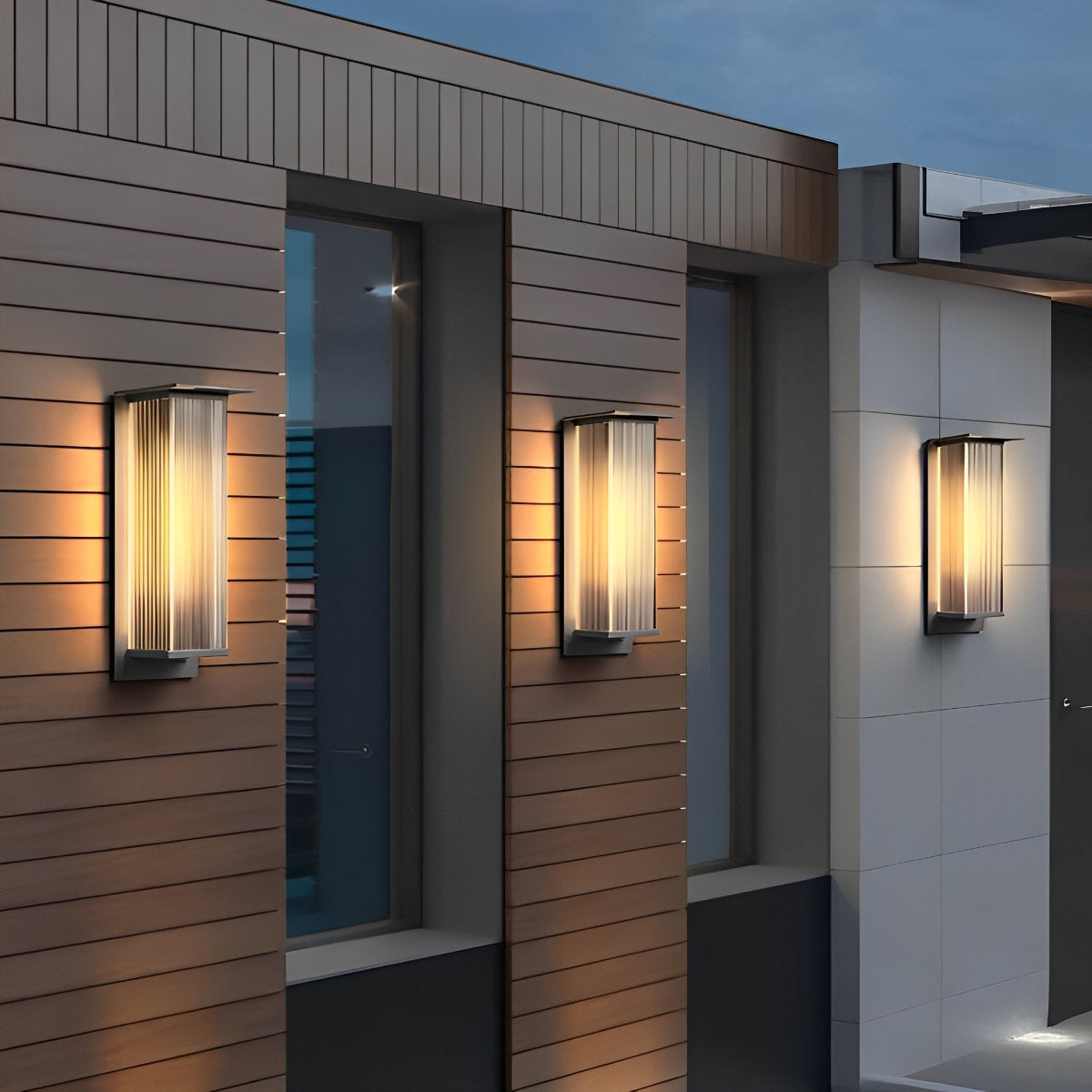 Rectangular Waterproof LED Modern Outdoor Solar Wall Sconces Lighting