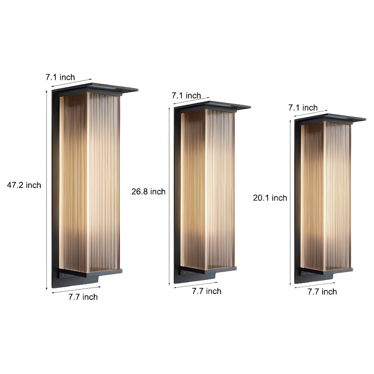 Rectangular Waterproof LED Modern Outdoor Solar Wall Sconces Lighting