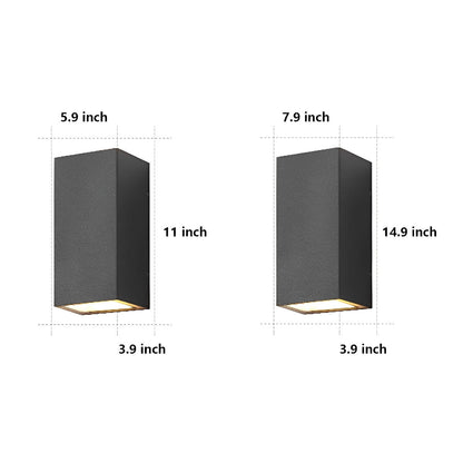 Rectangular Waterproof Up and Down Lights LED Solar Modern Wall Sconce Lighting