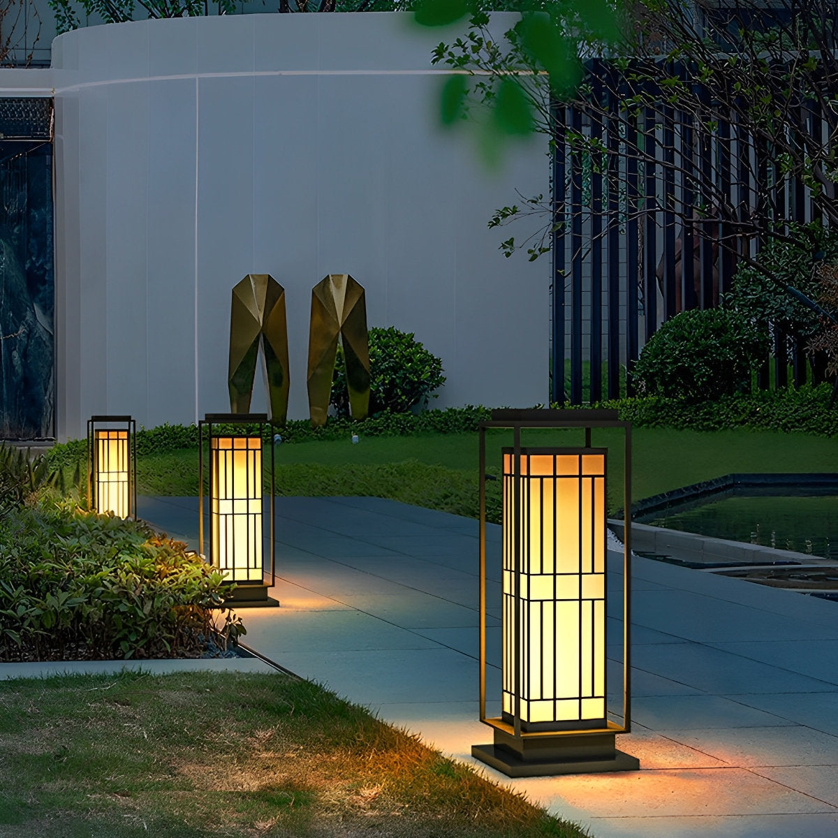 Retro Asian Solar LED Waterproof Garden Landscape Lighting