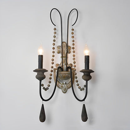 Retro Distressed Candlestick Wall Sconces Light