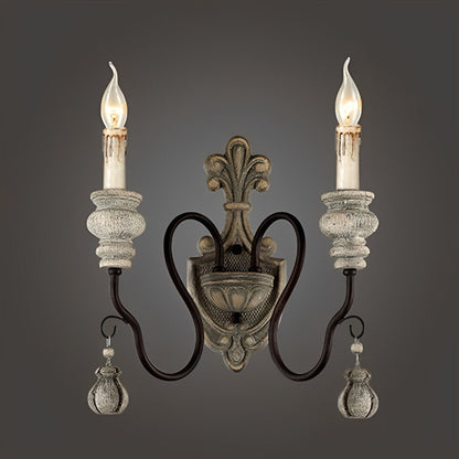 Retro Distressed Candlestick Wall Sconces Light