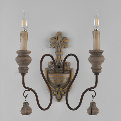 Retro Distressed Candlestick Wall Sconces Light