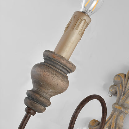 Retro Distressed Candlestick Wall Sconces Light