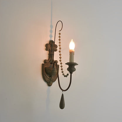 Retro Distressed Candlestick Wall Sconces Light