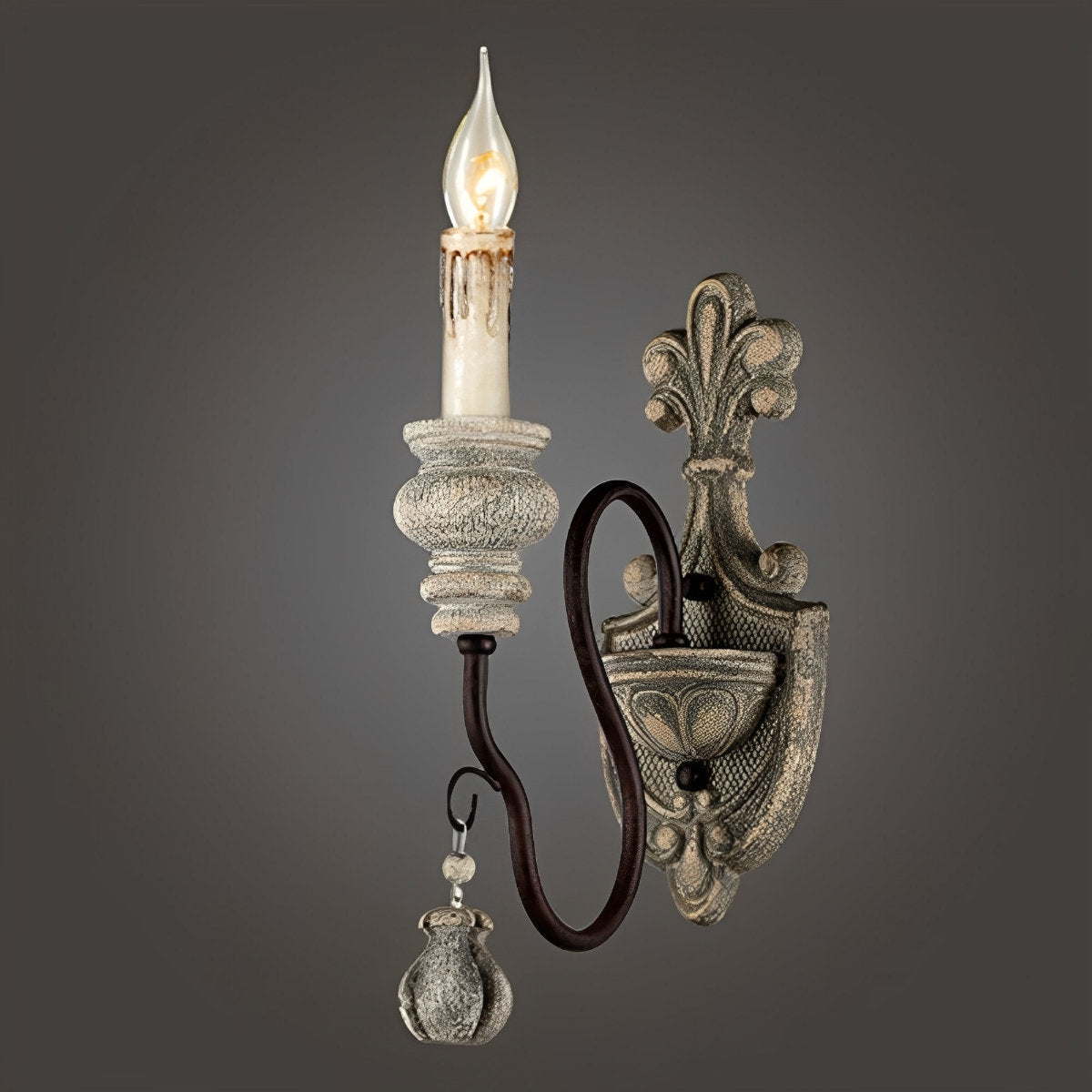 Retro Distressed Candlestick Wall Sconces Light