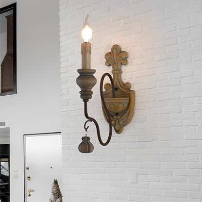 Retro Distressed Candlestick Wall Sconces Light