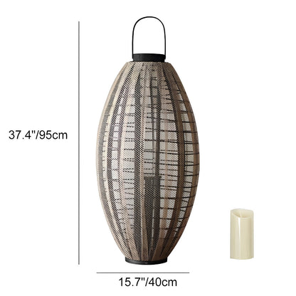 Retro Oval Cage LED Candle Floor Lamp Lantern