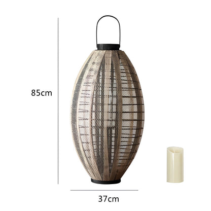 Retro Oval Cage LED Candle Floor Lamp Lantern