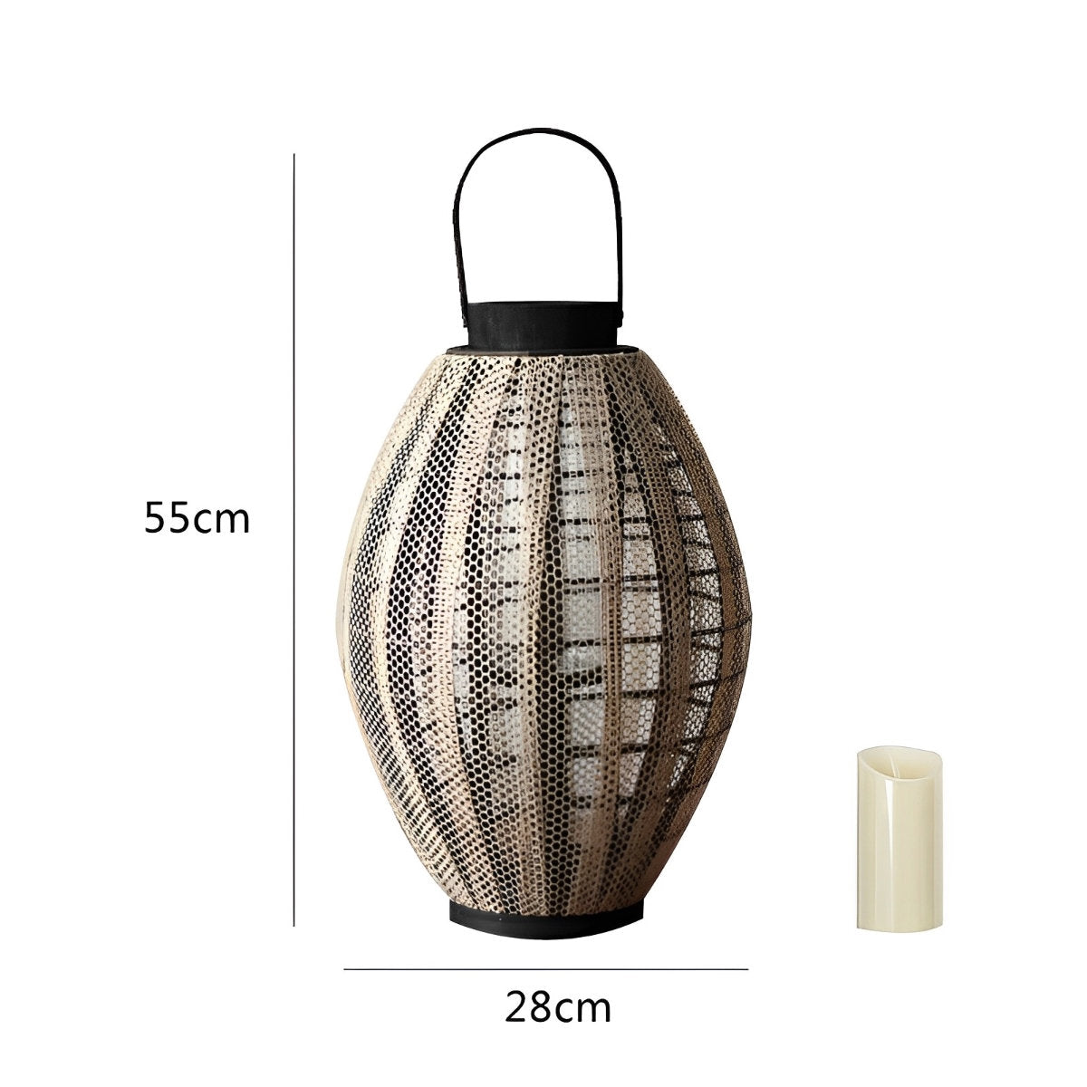 Retro Oval Cage LED Candle Floor Lamp Lantern