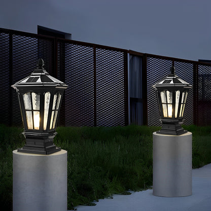 Retro Pavilion Shape Waterproof LED Solar Powered Fence Post Cap Lights