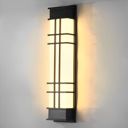 Retro Rectangular Waterproof LED Black Traditional Outdoor Wall Lamp