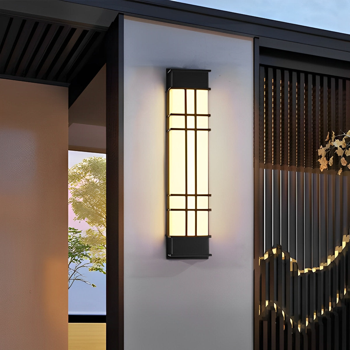 Retro Rectangular Waterproof LED Black Traditional Outdoor Wall Lamp