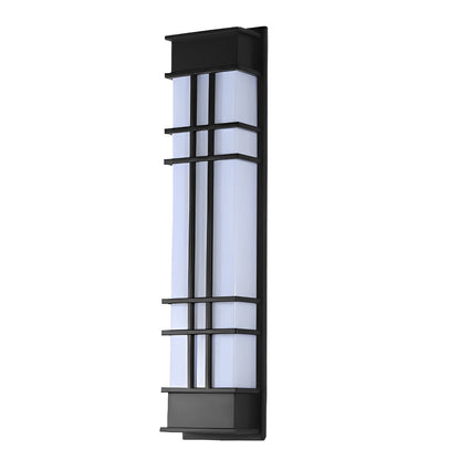 Retro Rectangular Waterproof LED Black Traditional Outdoor Wall Lamp