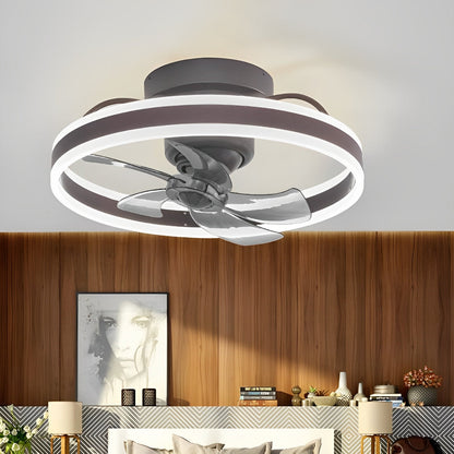 Round Stepless Dimming LED 360 Rotating Modern Ceiling Fan Light