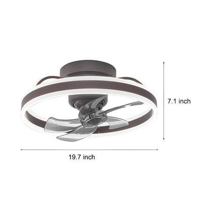 Round Stepless Dimming LED 360 Rotating Modern Ceiling Fan Light