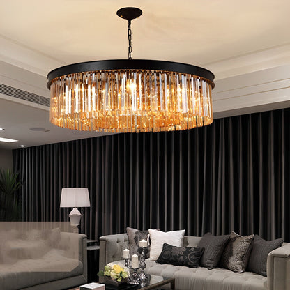 Rustic Modern Crystal Chandeliers Round Ceiling Lights