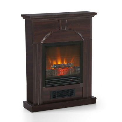 Standing Indoor Electric 3D Flame Log Fire Place Mantel 28"