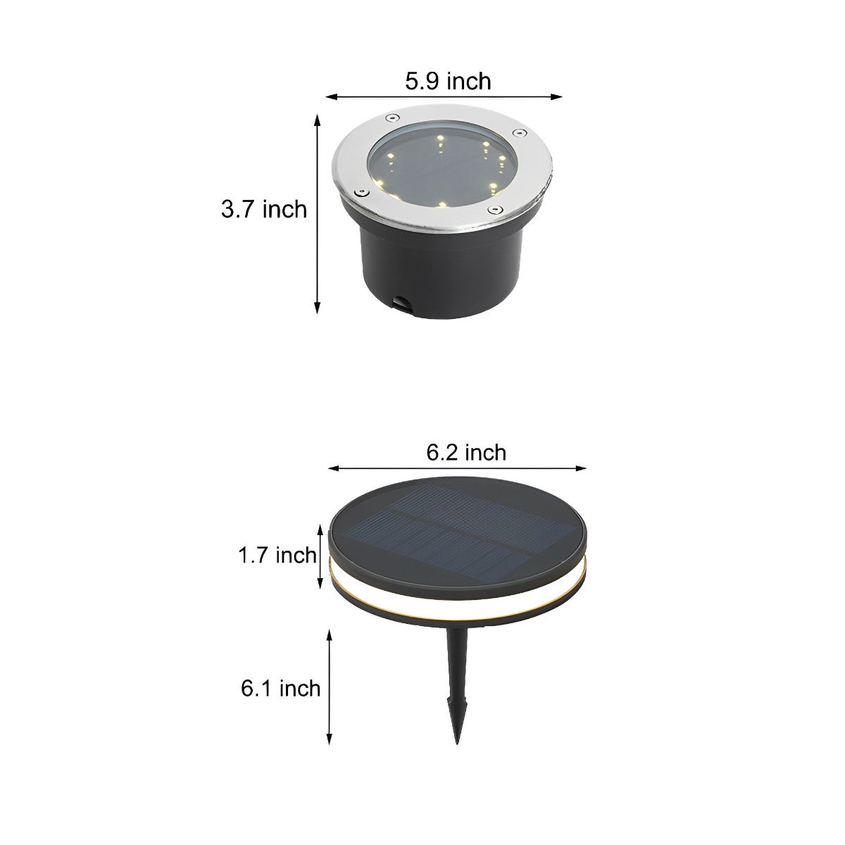 Solar Led Circular Shape Luminous Waterproof Embedded Ground Lights