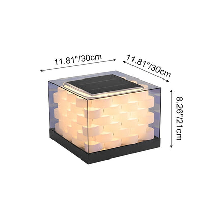 Solar Waterproof Cubed Weave LED Outdoor Post Lights