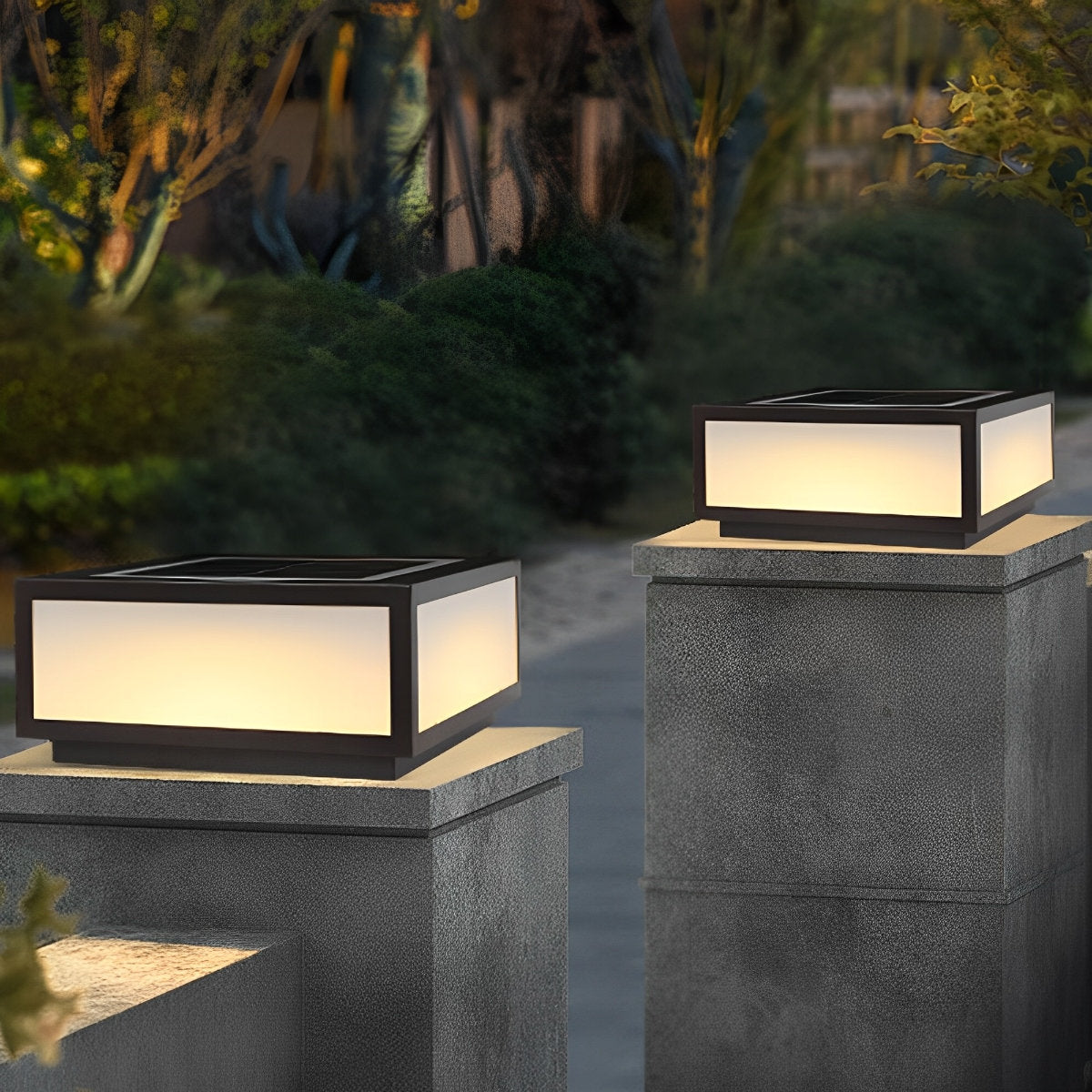 Solar Waterproof Post Cap Aluminum Column Pedestal Light