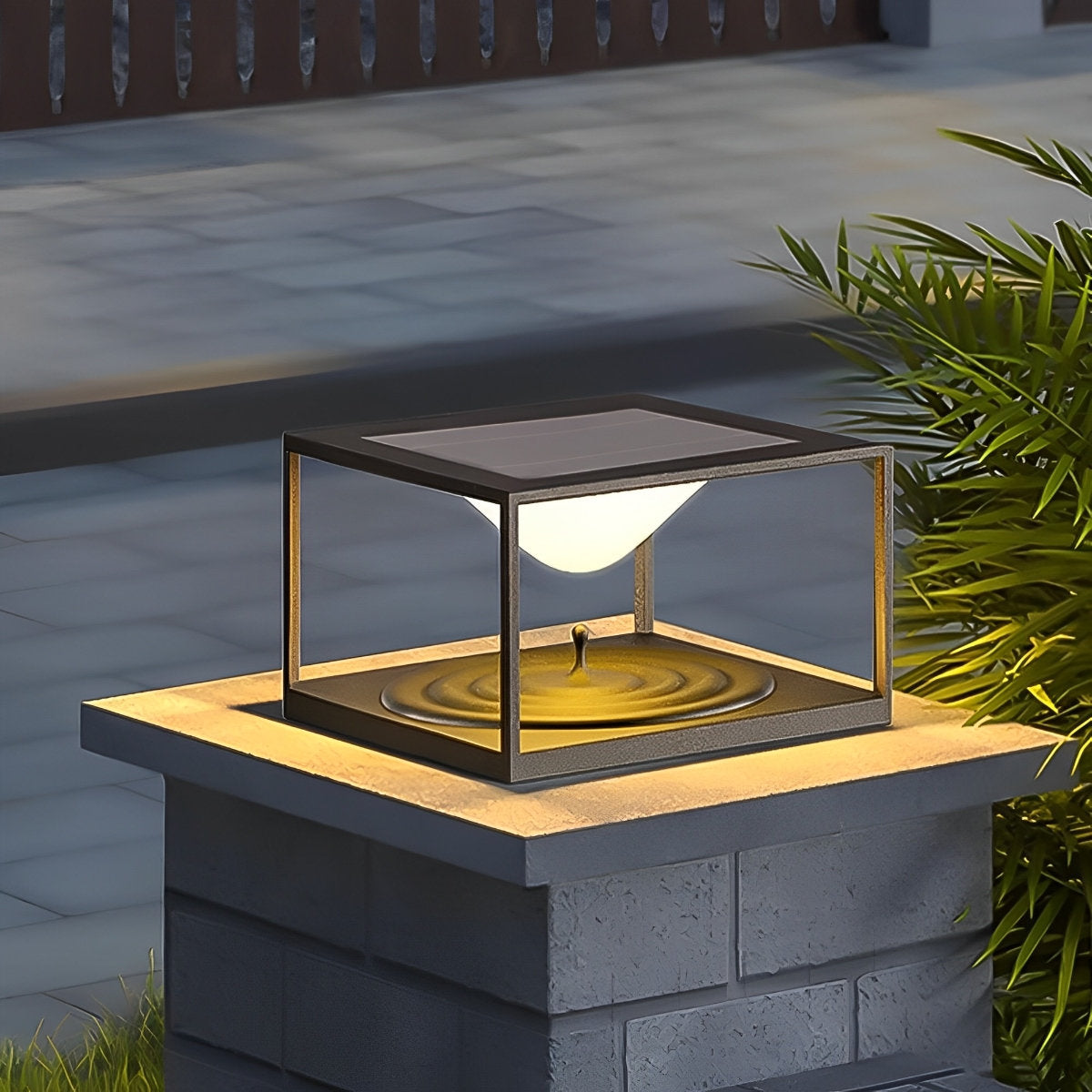 Solar Waterproof Square Dripping LED Outdoor Post Lights