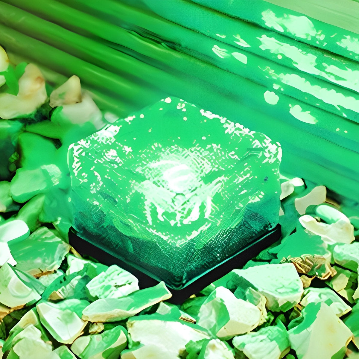 Square Creative Ice Brick LED Waterproof Smart Solar Outdoor Lights